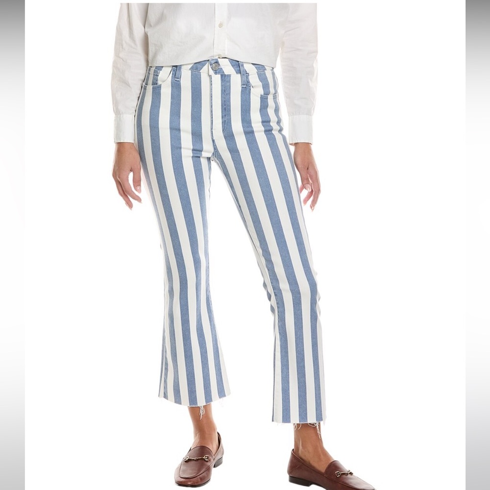 FRAME Denim Le Crop Mini Boot Jean blue white size 26